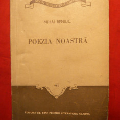 Mihai Beniuc - Poezia Noastra - Prima Ed. 1956