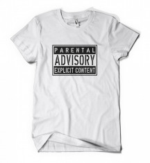 TRICOU PERSONALIZAT, CADOU - &amp;quot;PARENTAL ADVISORY&amp;quot; foto