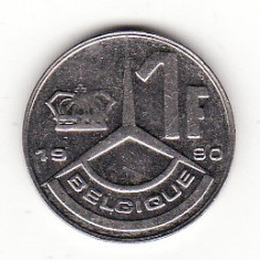 Belgia ( Belgique - text francez) 1 franc 1990 - Baudouin I