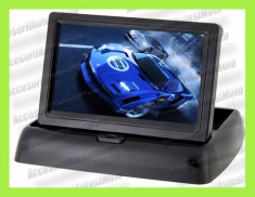 Monitor Auto Retractabil 4.3&amp;quot; Display Monitor LCD Camera Marsarier Mers Inapoi DVD Video Monitorizare foto