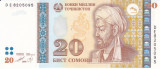 Bancnota Tadjikistan 20 Somoni 1999 (2013) - P25a UNC