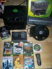 XBOX Consola+Aparat+Telecomanda+Volan+Pedale+DVD-ur,Jocurii+Accesorii foto
