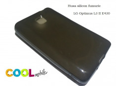 TRANSPORT GRATUIT!!! - SET - Husa silicon fumurie - LG Optimus L3 2 E430 + FOLIE PROTECTIE + Laveta microfibre foto