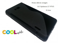 TRANSPORT GRATUIT!!! - SET - Husa silicon LG Optimus L7 P705 neagra - S Line + Folie Protectie + Laveta microfibre foto