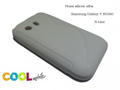 Husa silicon Samsung Galaxy Y S5360 alba - model S LINE foto