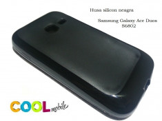 TRANSPORT GRATUIT!!! - SET - Husa silicon neagra Samsung Galaxy Ace Duos S6802 + Folie Protectie + Laveta microfibre foto