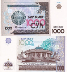 UZBEKISTAN 1.000 sum 2001 UNC!!! foto