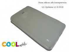 TRANSPORT GRATUIT!!! - SET - Husa silicon alb-transparenta LG Optimus L3 2 E430 + Folie protectie + Laveta Microfibre foto