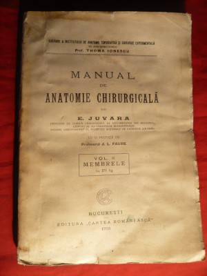 E.Juvara - Manual de Anatomie Chirurgicala vol2. - Ed. 1925 foto