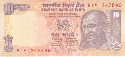 Bancnota India 10 Rupii 2011 - P95t UNC foto