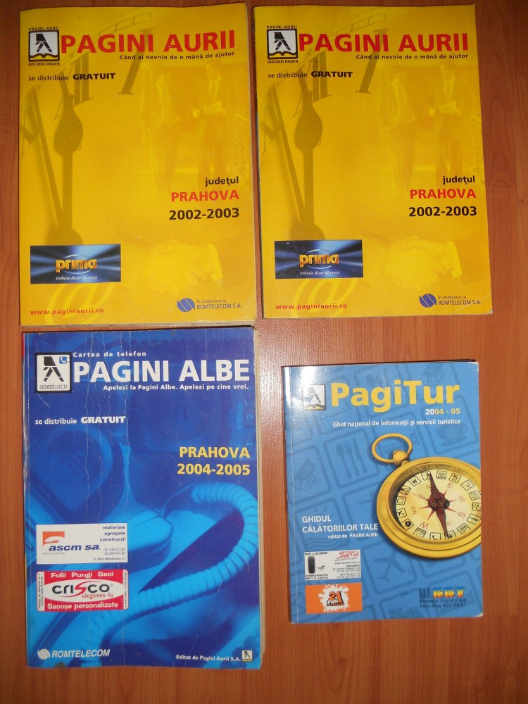 Lot 4 carti Pagini Aurii PRAHOVA, PagiTur. 2002-2003,2004-2005 (Carte de  telefoane ,ghidul calatoriilor tale) | arhiva Okazii.ro