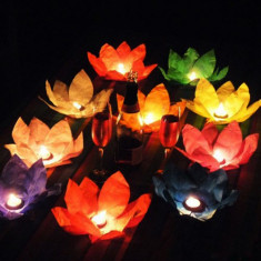 LAMPIOANE -LAMPION SET 6 LAMPIOANE PLUTITOARE FLOARE LOTUS foto