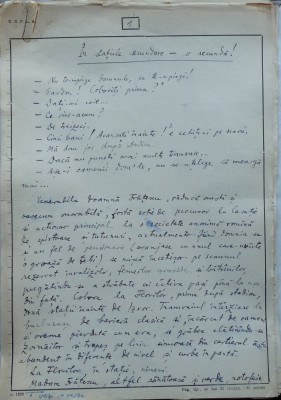 In statiile secundare - o secunda ! Manuscris Romulus Vulpescu, 13 pagini foto