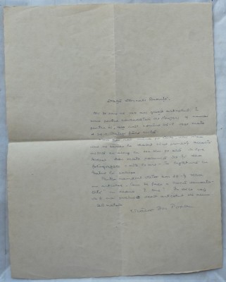 Scrisoare a lui Victor Ion Popa catre Emanoil Bucuta, din august 1937 foto