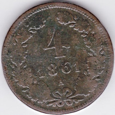 Austria,Ungaria,4 kreuzer 1861 A,Viena,patina,cotatie ridicata