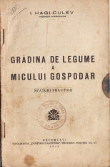 GRADINA DE LEGUME A MICULUI GOSPODAR. SFATURI PRACTICE de I. HAGI - CULEV (1935) foto