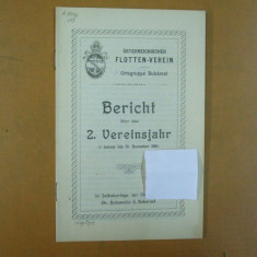 Osterreichischer Flotten - Verein Orstgruppe Bukarest Bericht 1911 Bukarest 1912