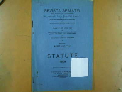 Statute Revista Armatei Bucuresti 1909 foto