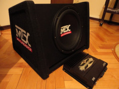 statie AUTO MTX + Subwoofer MTX + cablu profesional foto