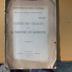 Direction generale des chemins de fer roumains Cahier des charges Buc. 1919