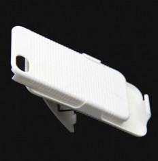 Toc alb silicon rigid prindere curea iphone 4 4s + folie ecran foto