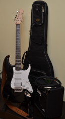 Chiatara SQUIER+amplif LANEY LX12+HUSA IBANEZ+STREPON PIELE+ACORDOR foto