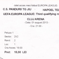 Bilet Meci Europa League C.S. Pandurii Tg. Jiu - Hapoel Tel Aviv F.C. 01 AUGUST 2013