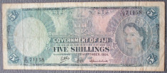 Fiji 5 Shillings 1964 P 51d piesa RARA ! Unic la vanzare in Romania !!! foto