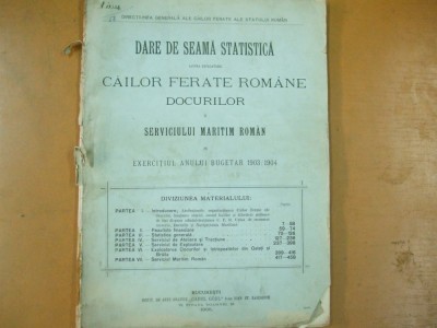 C.F.R. Dare de seama statistica asupra exploatarii docurilor si serv. maritim foto