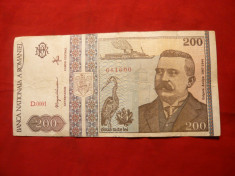 Bancnota 200 Lei 1992 , cal.medie-buna foto