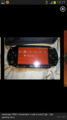 psp1004 modat,card4g,husa originala,incarcator original+umd pes foto