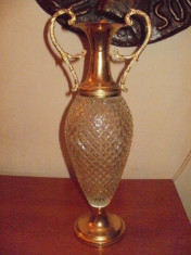 carafa italiana din bronz si cristal foto