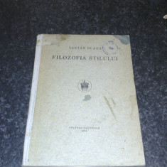 Lucian Blaga - Filozofia stilului - Prima editie - 1924