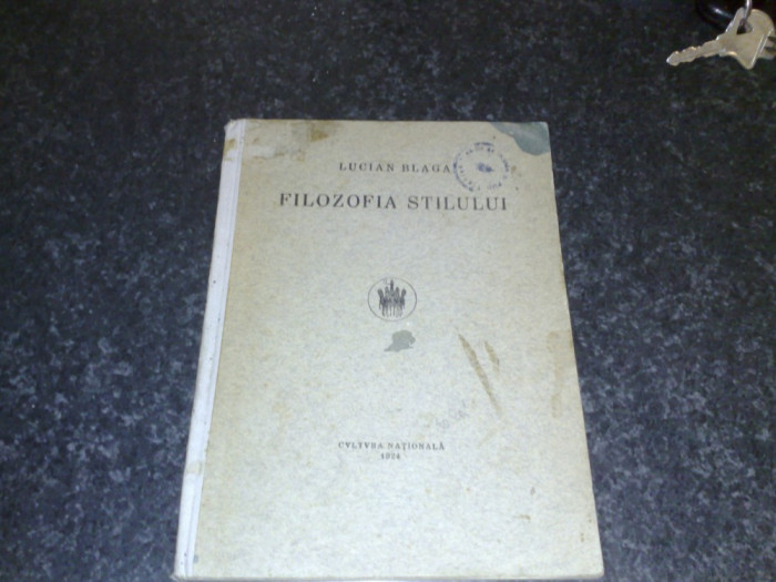 Lucian Blaga - Filozofia stilului - Prima editie - 1924