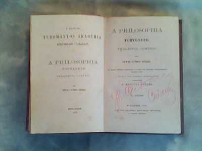 A philosophia tortenete tmalestol comteiig-Lewes Gyorgy Henrik (II) 1877-a Magyar tudoma foto