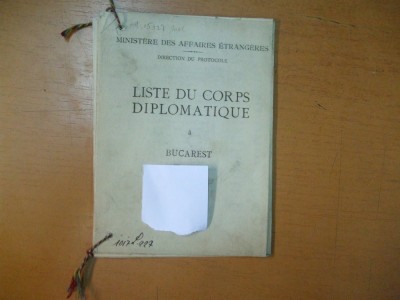 Ministere des affaires etrangeres Liste du corps diplomatique a Bucarest 1927 foto