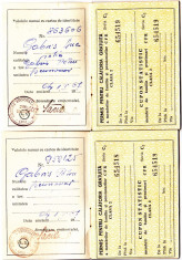 Lot 2 bucati carnete serii continue cu 12+12 PERMISE PENTRU CALATORIE GRATUITA CFR 1967,NEFOLOSITE foto