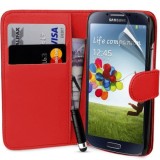 Cumpara ieftin Husa Samsung Galaxy S4 I9500 i9501 I9505 I9508 + folie + stylus, Cu clapeta, Piele Ecologica