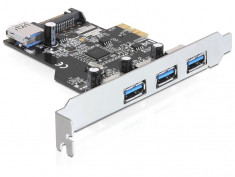 Placa PCI Express la 3 porturi externe + 1 port intern USB 3.0, Delock 89301 foto