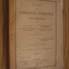 Studiu despre ANIMALELE DOMESTICE din ROMANIA - N. Filip - 1912, 544 p. XXXII pl