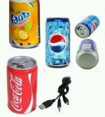 Mini Boxa Portabila Cu MP3 Player / Coca-Cola / Fanta / 7Up / Heineken / Sprite foto