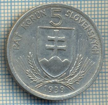 1856 MONEDA - SLOVACIA - 5 KORUN - anul 1939 -starea care se vede foto