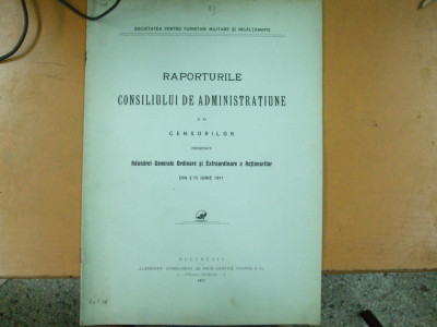 Societatea pentru furnituri militare si incaltaminte Raporturile Bucuresti 1911 foto