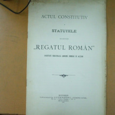 Statutele societatii Regatul Roman societate industriala anonima Bucuresti 1905