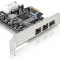 Placa PCI Express Firewire, 2 porturi B, 1 port A, Delock 89153