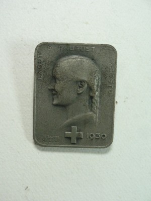 INSIGNA VECHE 1939 - CRUCEA ROSIE - ELVETIA - HUGUENIN - I foto