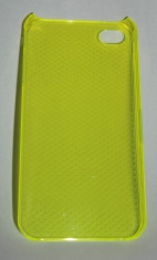 4. Carcasa protectie , capac spate , husa plastic iphone 4 , 4s Galben - verzui transparent foto