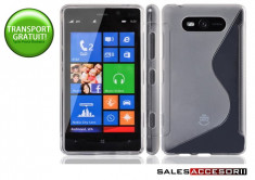 HUSA NOKIA LUMIA 820 SILICON GEL TPU S-LINE ALBA SEMITRANSPARENTA - TRANSPORT GRATUIT POSTA RO! foto