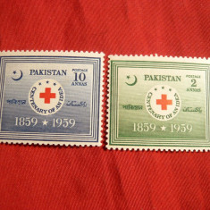 Serie 100 Ani Crucea Rosie Pakistan 1959 , 2 val.