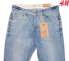 H&amp;amp;amp;M Jeans men SLIM Straight Fit. Blugi barbati, simpli ce merg la sacou SLIM. Marime 34 (89 cm talie), OUTLET. Produse ORIGINALE. foto